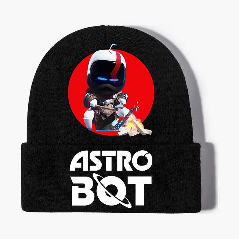 Astro Bot Game Cartoon Print Cap for Children, Cute Anime Hat, Kawaii Gifts, Warmth Sauna Gear, Fashion, Birthday Party, Winter