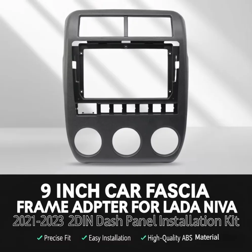

AUTODAILY 9-дюймовая автомобильная панель радиоприемника для Lada Niva 2021-2023, комплект приборной панели, монтажная пластина, переходная крышка консоли, декоративная рамка