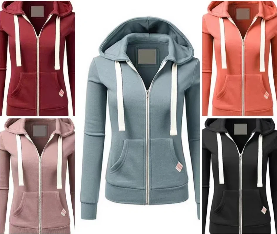 2024 Top selling Personalized Sweatshirt with Zipper Hooded Solid Sweatshirt