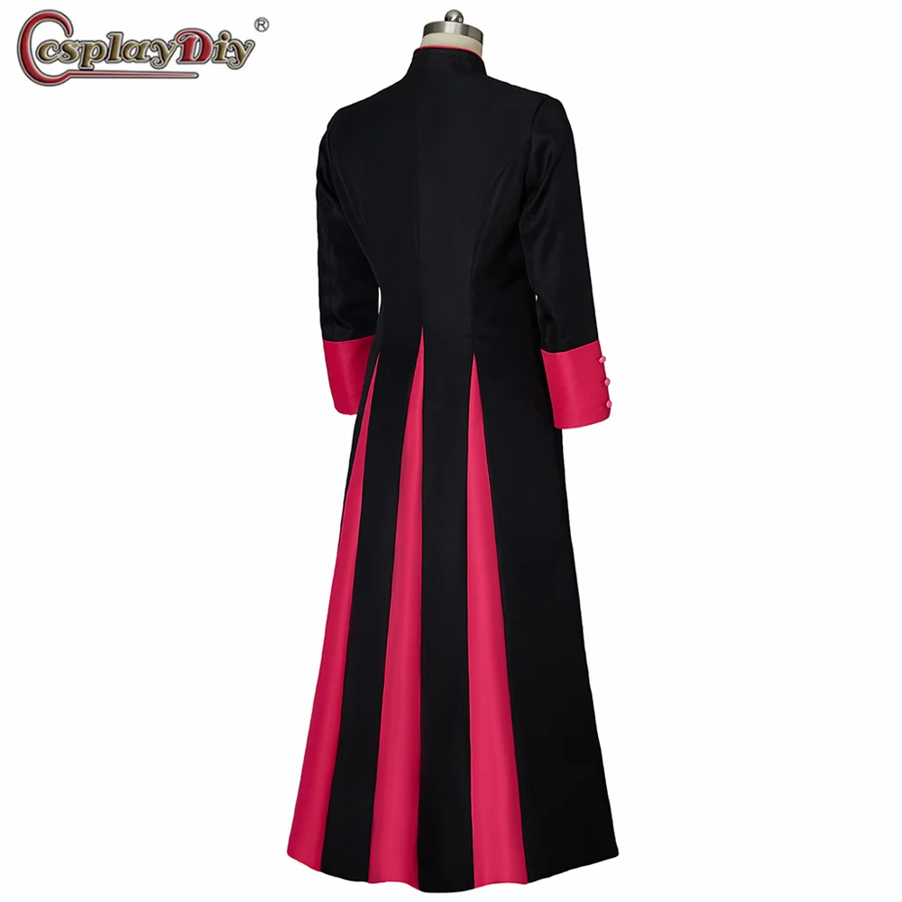 Herren Mittelalterliche Soutane Robe Liturgische Gewänder Cosplay Halloween Schwarze Gothic Robe Jacke