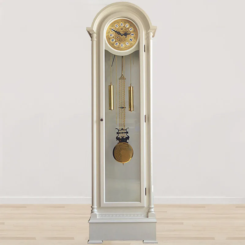 

Floor Clock Living Room Solid Wood Chinese Vintage Pendulum Clock Large Vertical Clock Creative Mechanical Copper Scandinavian S