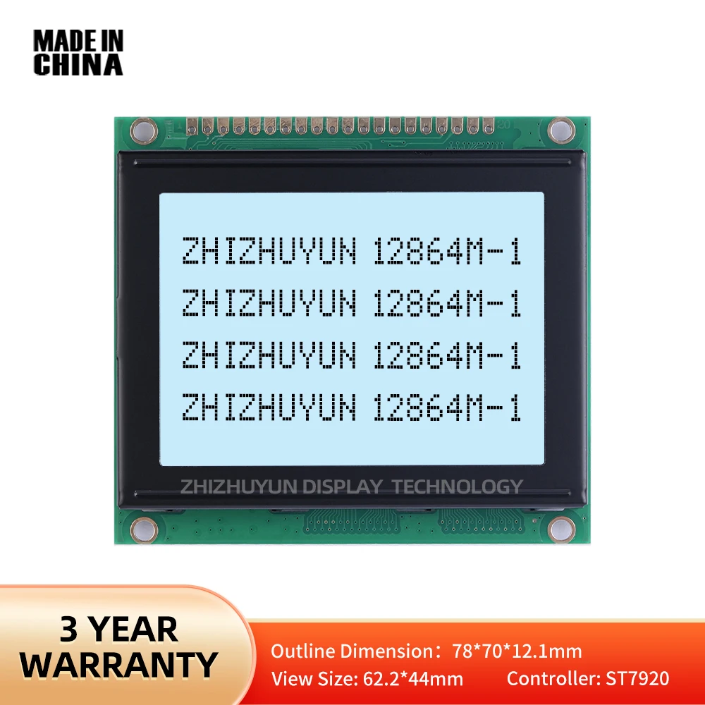 Controlador paralelo gráfico com tela LCD, fonte de alimentação FSTN, filme cinza, texto preto, tela gráfica, Sistar 20P, STN6800, SBN0064, 5V, 12864M-1