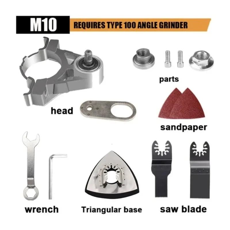 Multifunctional Angle Grinder Attachment Converter Oscillate Saw Blade Adapter Multi Power Tool Part M10 M14 Type 100 115 125