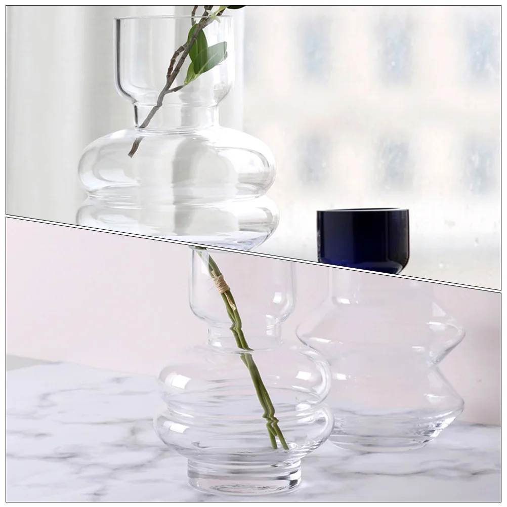 

Nordic Style Glass Vase Creative Design Simple Fresh Flower Arrangement Bottle for Desktop Home Decor Hydroponic Use
