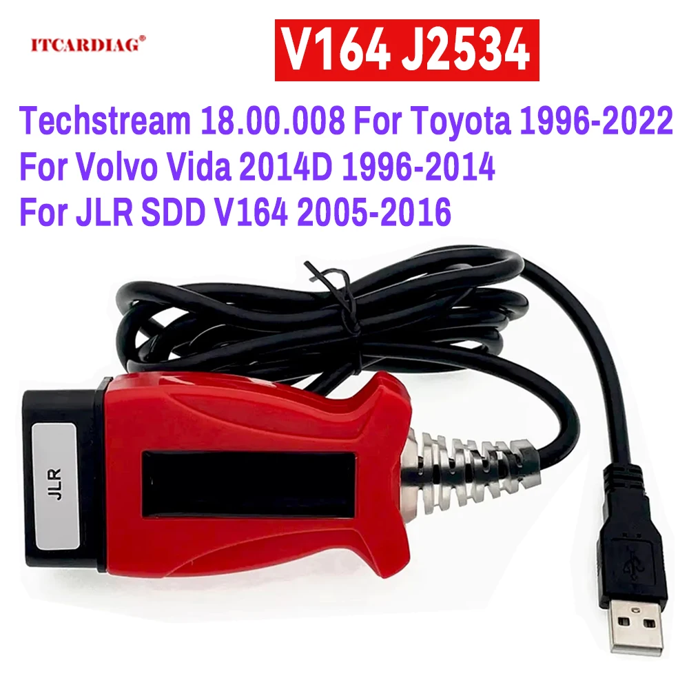 V160 Fit For Toyota TIS Techstream 18.00.008 For Jaguar / Land Rover / Volvo 2014D OBD 2 Cable SDD V164 PRO PK Mini Vci OTC