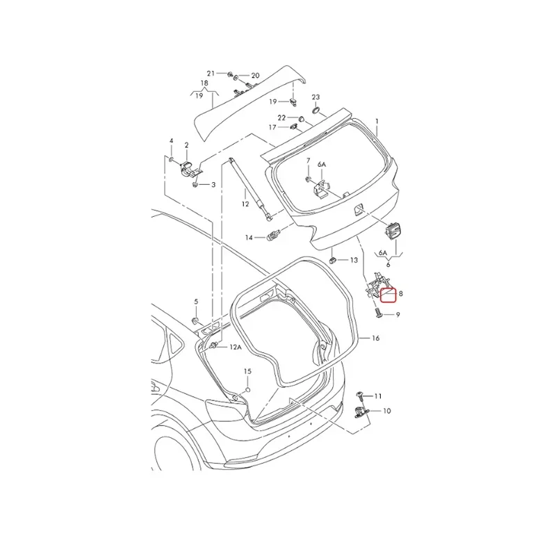 Tail Gate Lock Rear 5P8827505 6J4827505 1P0827505D 1P0827505C For Seat Altea Ibiza 2009-2011 Leon 2011-2013 6J4 827 505