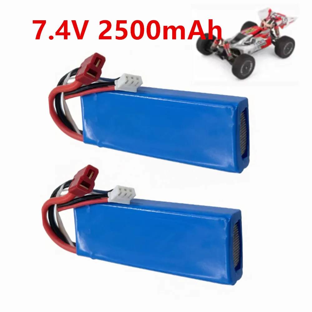 7.4V 2500mAh 25C RC Off-Road Racing Spare Battery For Wltoys 144001 124016 124017 124018 124019 104001 12428