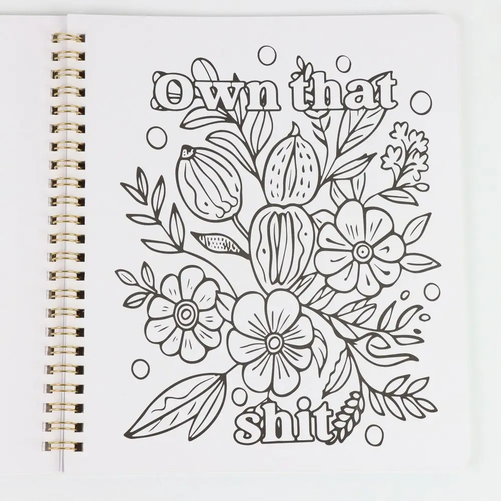Floral Patterns Adult Coloring Book Funny Dirty Word Stress Relief Swear Words Painting Books Creative Relaxation Graffiti Book