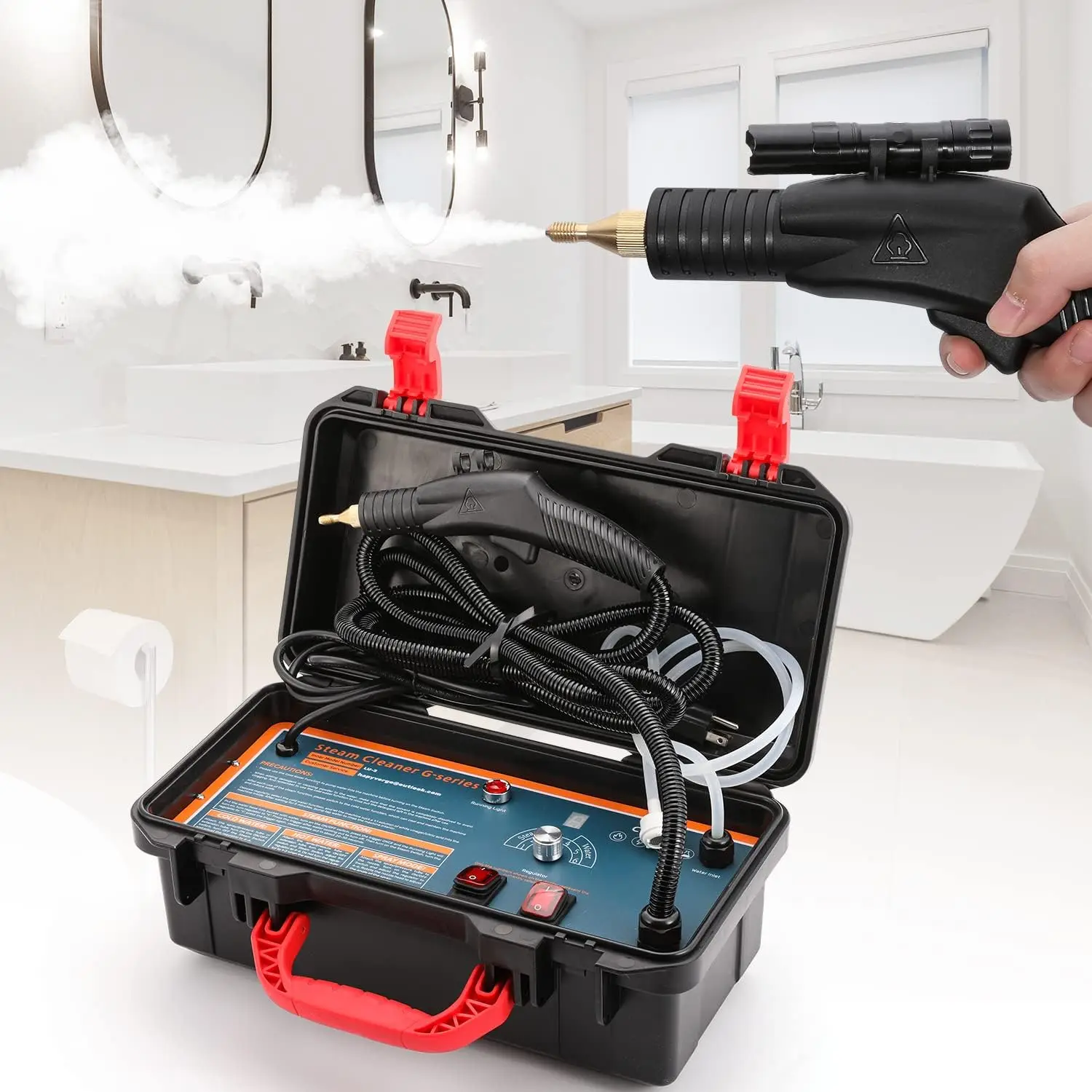 

High Pressure Steam Cleaner Steamer Machine For Cleaning Home Commercial Tile Grout Kitchen Bathroom Car Detailing Heavy Duty