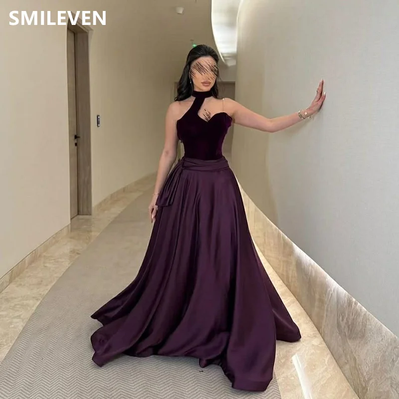 

Smileven A-line Purple Prom Dress One Shoulder Sleeveless Party Gowns Sweetheart Length Formal Evening Dress Customized 2025