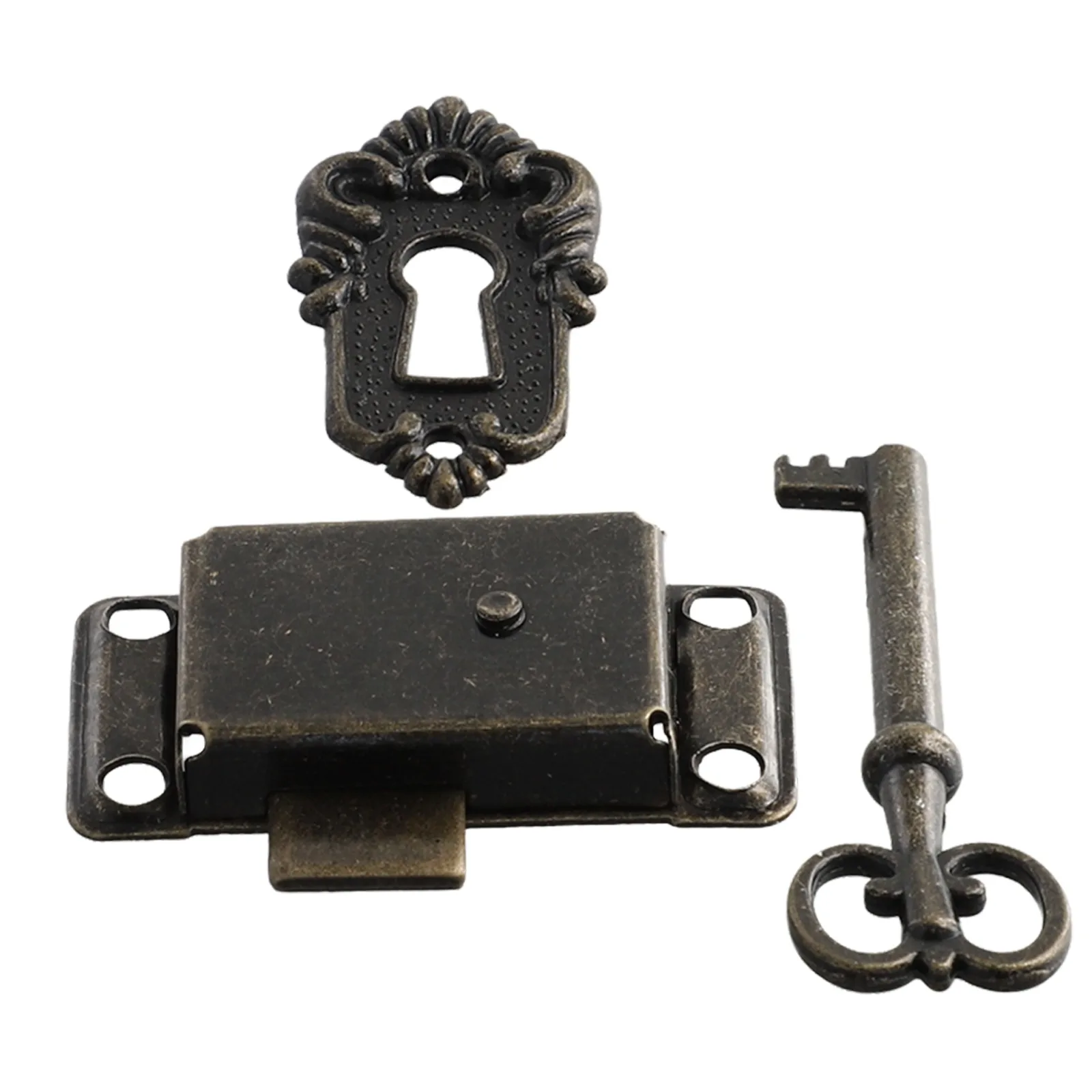 Antique Iron Drawer Locks Decorative Furniture Locks With For Key For Drawers, Wardrobe, Jewelry Wooden Box, Cabinet