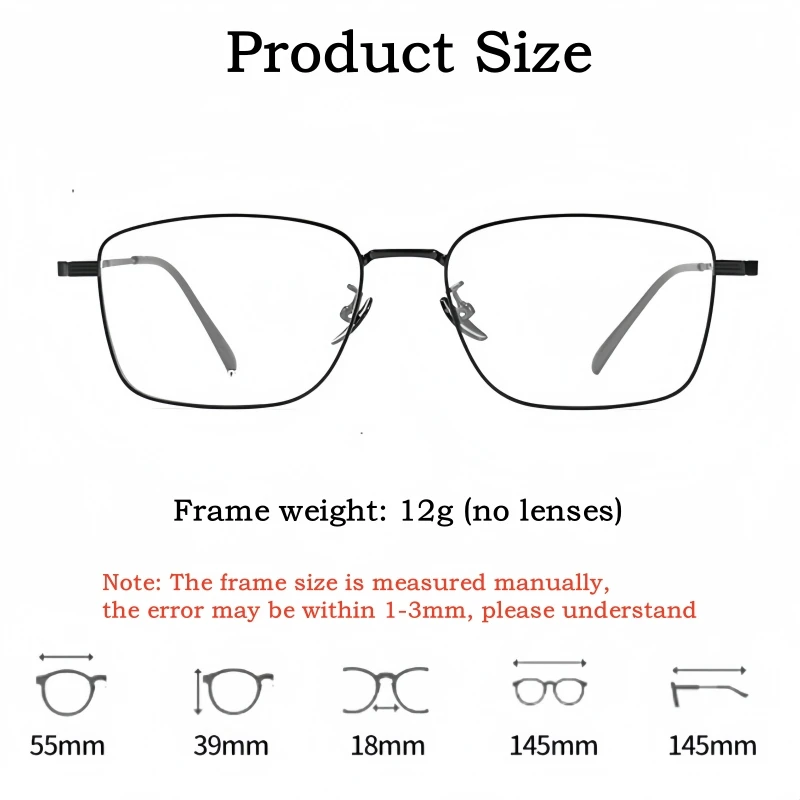 TFTB Square Optical Prescription Glasses Men and Women Blue Light Blocking UV400 Myopia Hyperopia Progressive Formula Eyeglasses - Detail 1