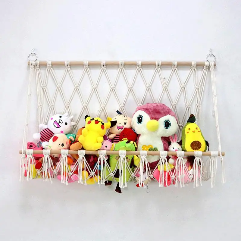 Macrame Stuffed Animal Hammock Macrame Hammock Stuffed Animal Storage Corner Organizer Wall Hangings Display Hammock