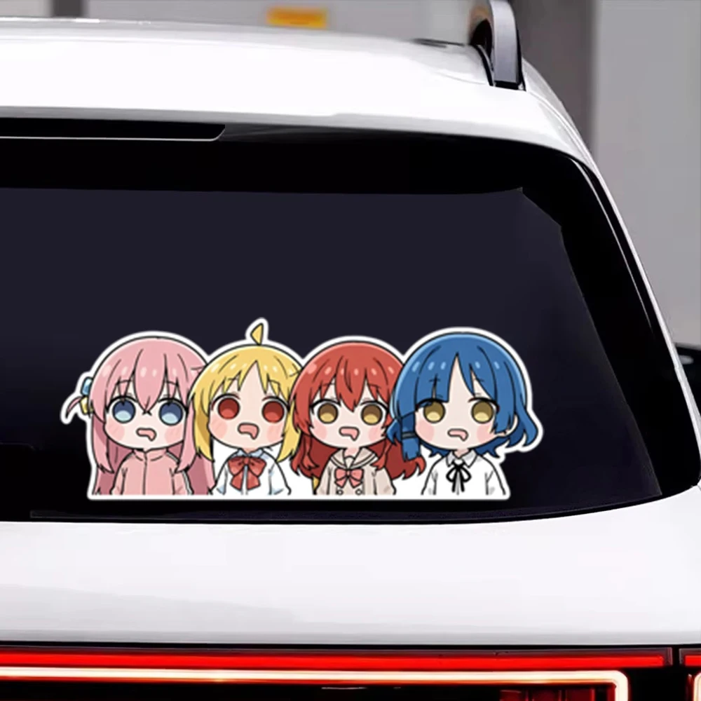15/18/23cm Anime Bocchi The Rock Car Decals Gotoh Hitori Yamada Ryo Creative Rear Window Cover Scratch Waterproof Vinyl Stickers