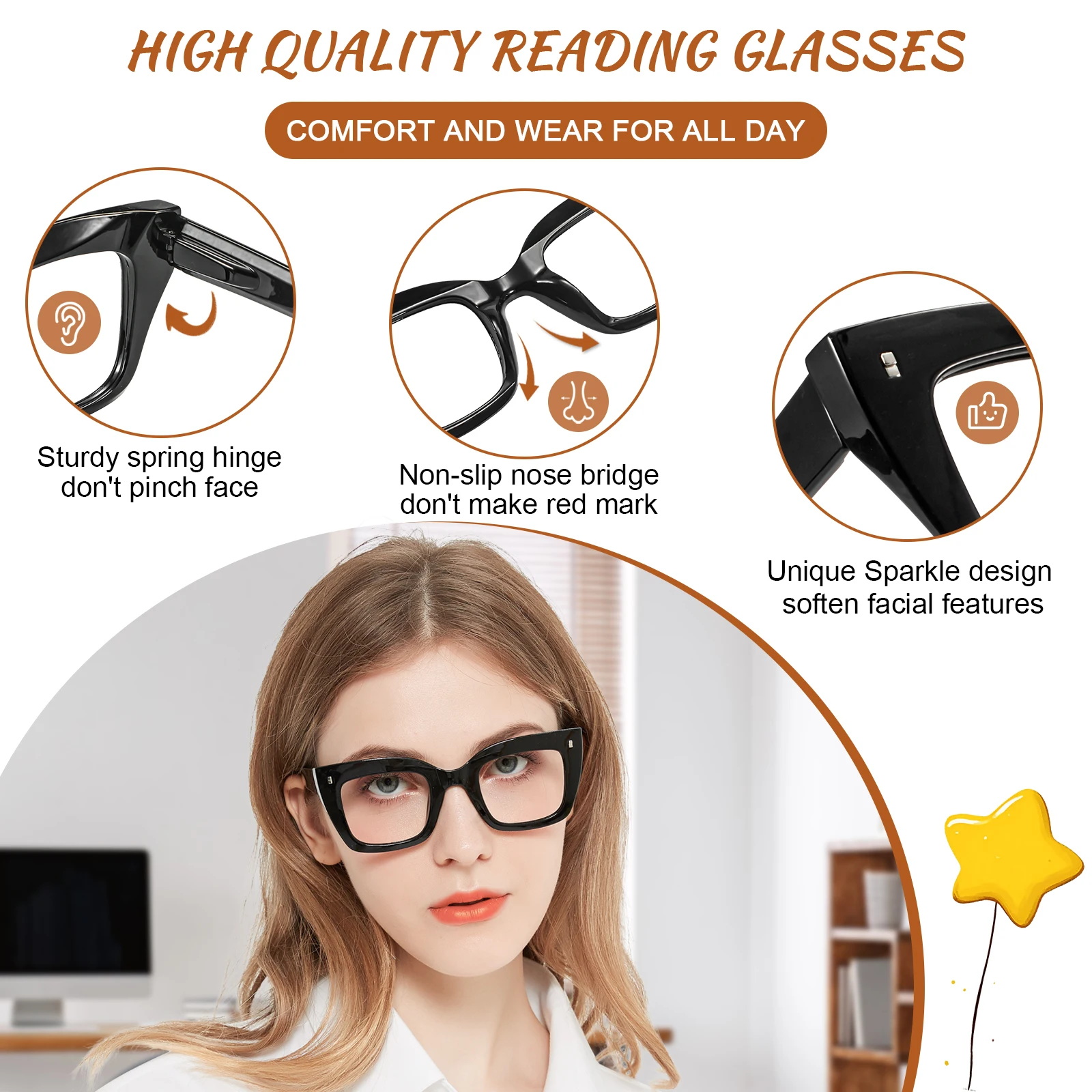 Micro Cat Eye Glasses Women Reading Glasses Fashion Square Frame Optical Presbyopia Glasses Female Prescription Glasses Frame