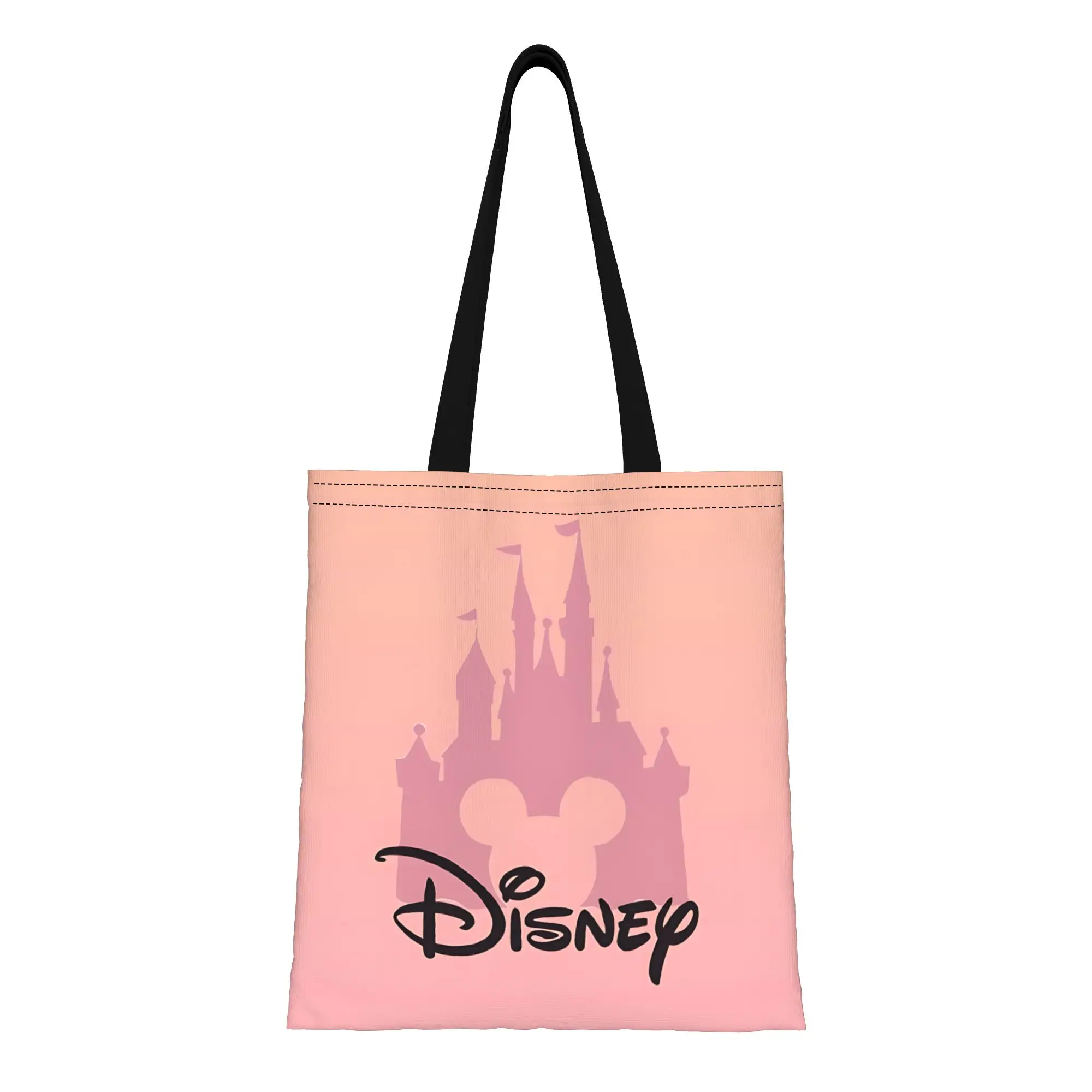 

1PC Valentine's Day Colorful Disney Logo Reusable Double Sided Canvas Tote Bag Shoulder Handbag