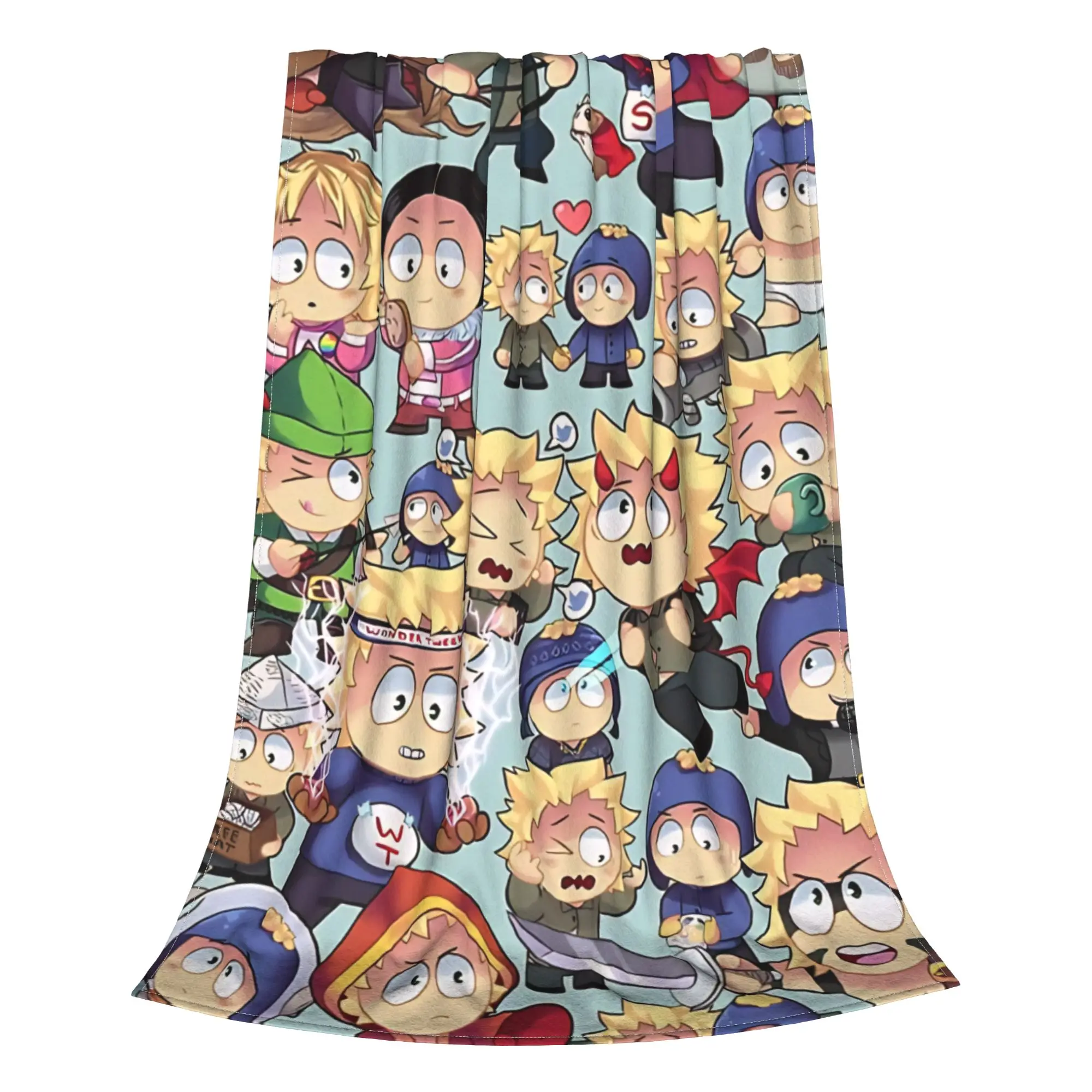1PC Home Cutecore Retro 90s Cartoon S-South Park Blanket Super Cosy Plush Home Living Room Sofa Halloween