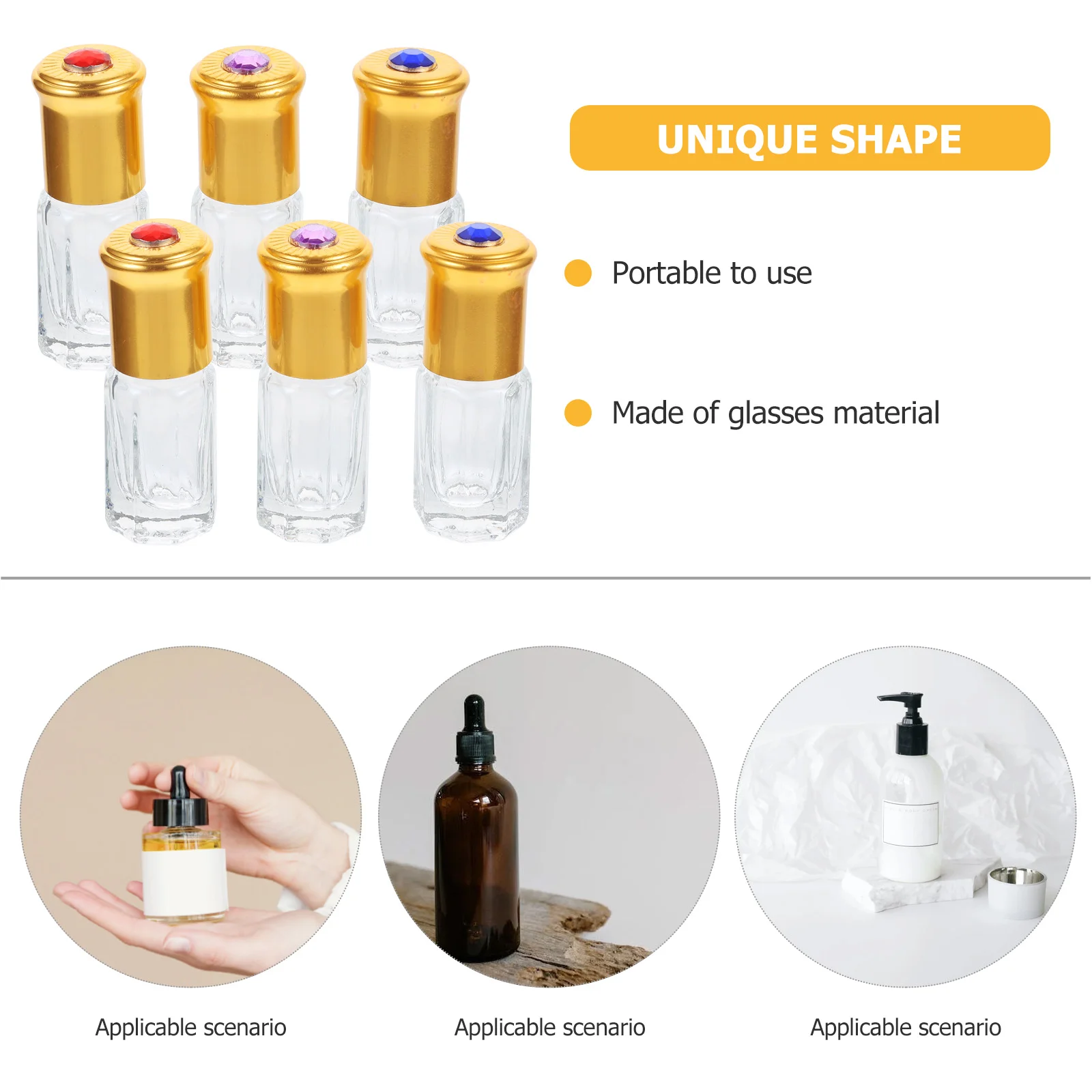 10 Pcs 3ml Roll-on Applicator Bottles Glasses Liquid Container Mini Oil Storage Anodized Aluminum Nozzle Smudge Table