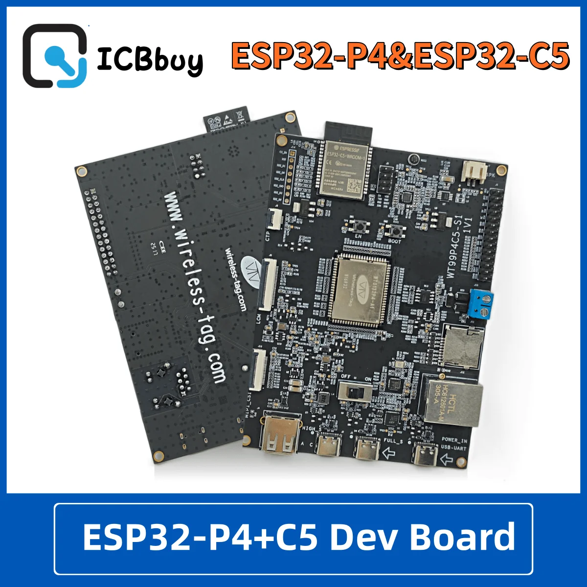 Плата привода ESP32 P4+C5 WT99P4C5-S1 с платой Espressif ESP32-P4 Som и модулем Wi-Fi Esp32-c5 WiFi 6, двухъядерный RISC-V