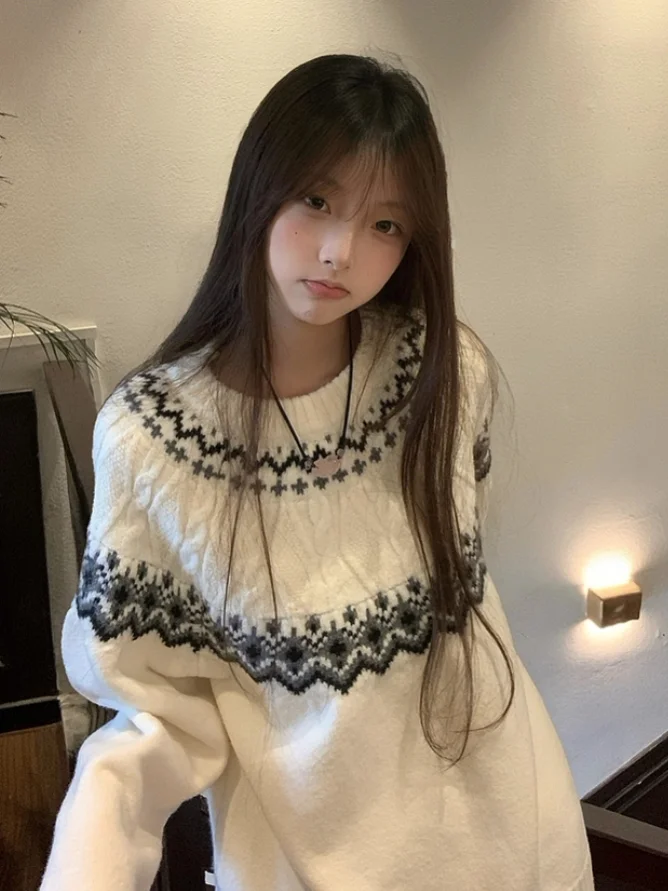 

Свободный вязаный свитер с круглым вырезом для женщин: осенне-зимняя новинка, комфортный, безупречный, с ощущением роскоши