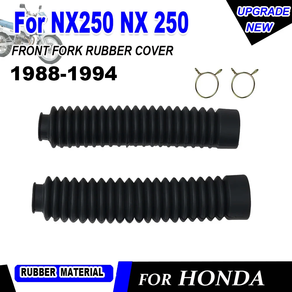 For Honda NX250 NX 250 1988-1994 Motorcycle Accessories Rubber Front Fork Cover Dust Cover Shock Absorbing Kit Gaiters Pad Set