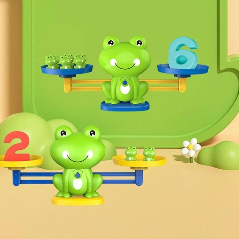 Attività apprendimento della matematica in età prescolare Bilancia giocattolo per con pesi numerici Ordinamento dei in