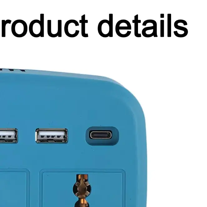For Dayi 04737 DC To AC Power Inverter 220V 1100W For Smart Converter For Car Outdoor Camping Travel Home Appliance Use Green