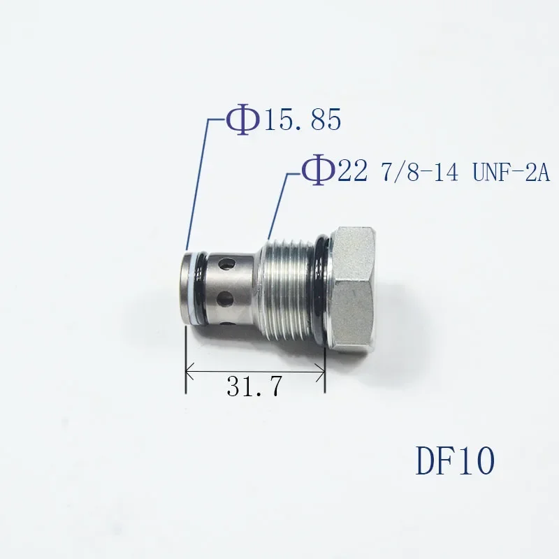 Hardware DF10 Cylinder Accessories Hydraulic Cartridge Hydraulic Check Valve Threaded 7/8-14 UNF Pressure Retention