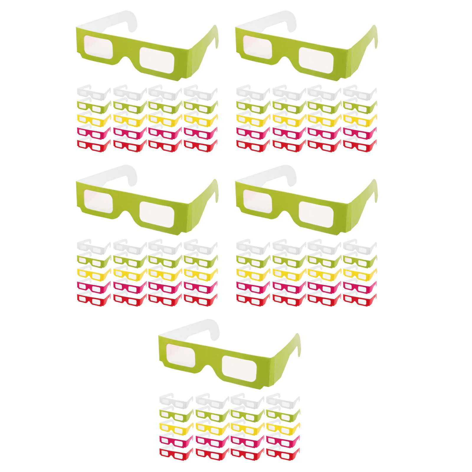 

150 pcs Flat 3d Glasses Cardboard Frame Glasses Eyewear Classroom Rewards Birthday Party Supplies For 3d Movies And Games
