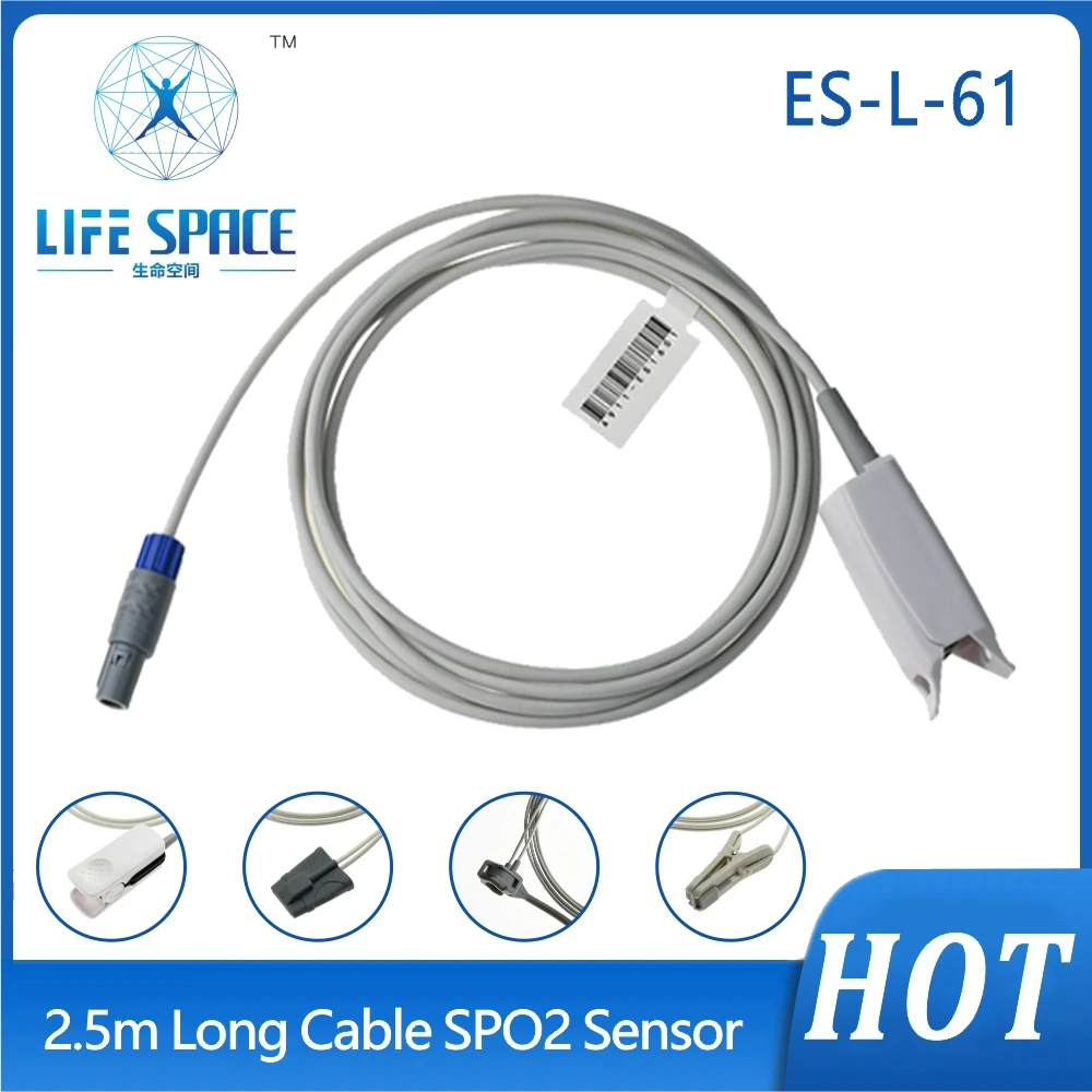 

Spo2 Sensor Blood oxygen Oximeter probe Adult Child Neonate Finger ear clip silicone Compatible Urit 6pin 60degree digital