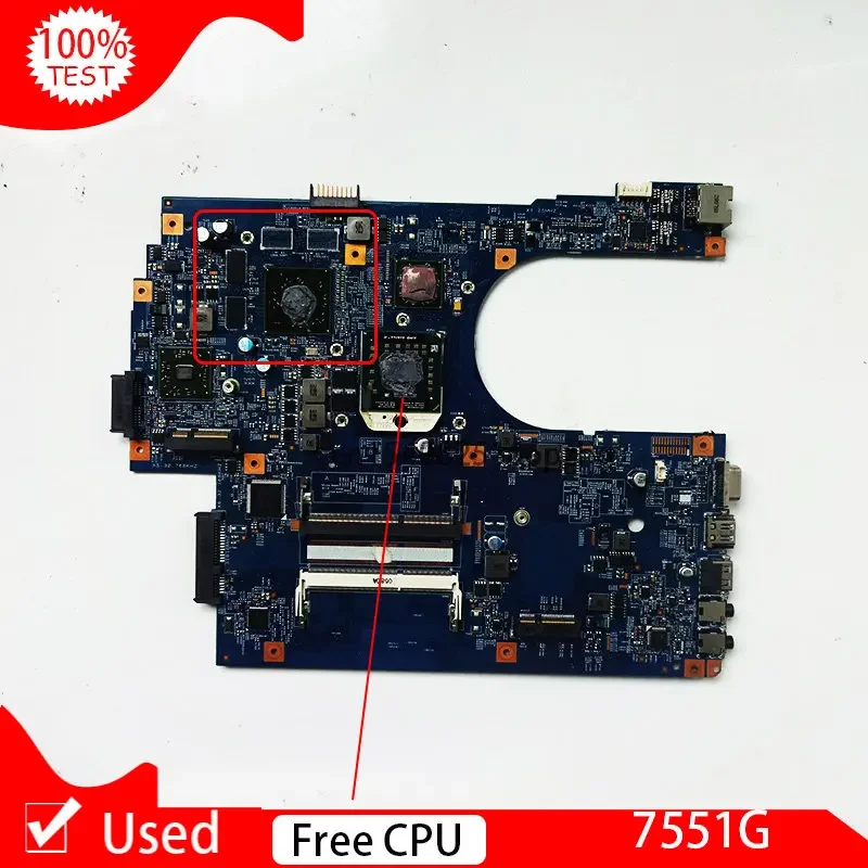 

Used FOR Acer 7551 7551G Laptop Motherboard MBRCE01001 JE70-DN 09929-1 48.4HP01.011 DDR3 Mainboard