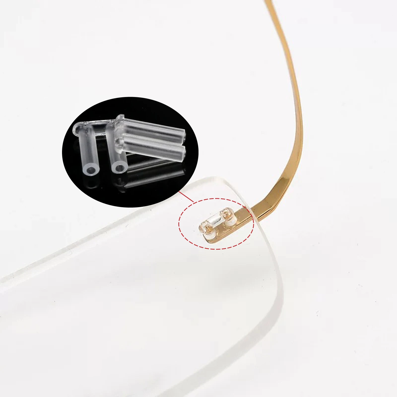 200 teile/los U-clip Randlose Gläser Zubehör Doppel Gummi Stecker PVC Material Brillen Durch Dhoptical – Detail 3