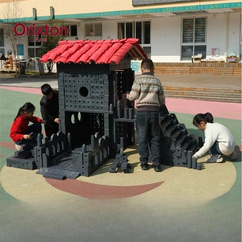 Kindergarten construction area Brick building block Large children's school Equipment Durable educational toys