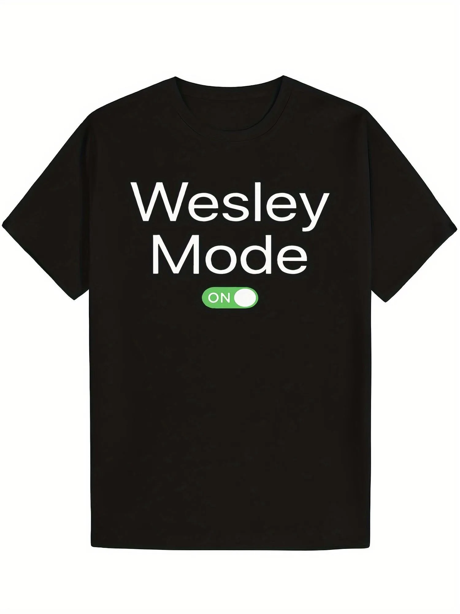 Wesley Mode Smartphone Graphic T-Shirt Tech Enthusiast Apparel with Mode on Power Button Design Soft 180Gsm Heavyweight Cotton