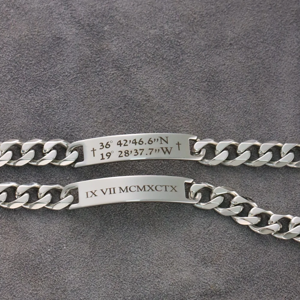 شخصية نقش رسالة معنى الرجال هدية ، الكوبية سلسلة سوار ، مخصص الرجال أبي الأب زوج صديقها هدية ، عيد الحب'