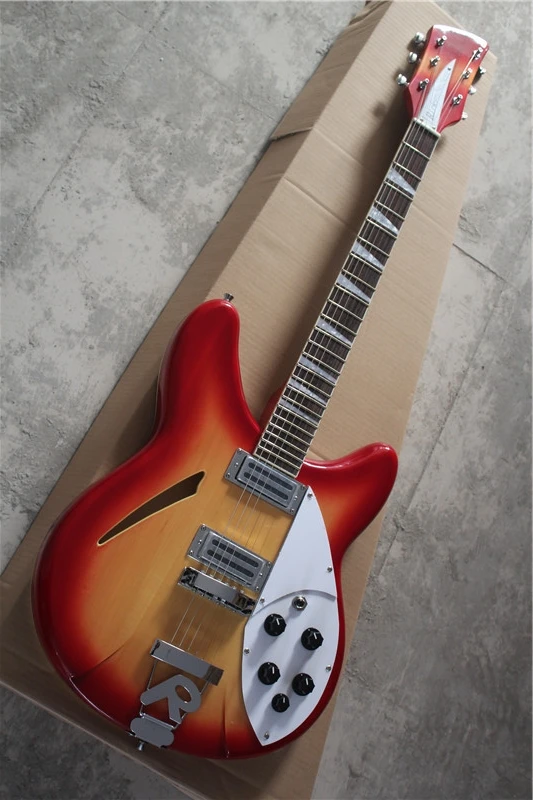 Classic 360 electric guitar, tomato scrambled egg color body, half hollow body, free shipping