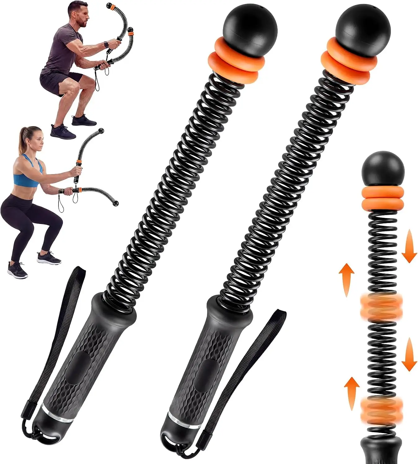 Cuerdas de Entrenamiento Ajustables sin Cuerda para Gimnasio en Casa - Equipo de Fitness para Hombres y Mujeres, Cuerda Portátil para Ejercicios de Brazos, para Fortalecimiento, HIIT y Entrenamiento Aeróbico de Bajo Impacto (Negro)