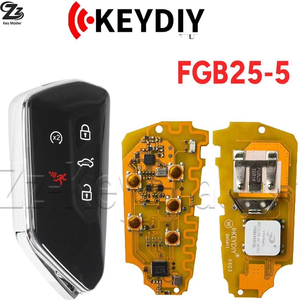 Zz KEYDIY FGB25-5/FGB08 5H0959753G/BK NBGFS1901S 433MHZ /5C/5DCHIP Smart Key voor VW Golf 8 Tiguan Passat Talagon MEB ID3 ID4 ID6