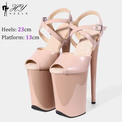 23CM 9inches Patent PU upper Platform Shoes Sexy Dance Shoes High Heels Sandals Pole Dance shoes