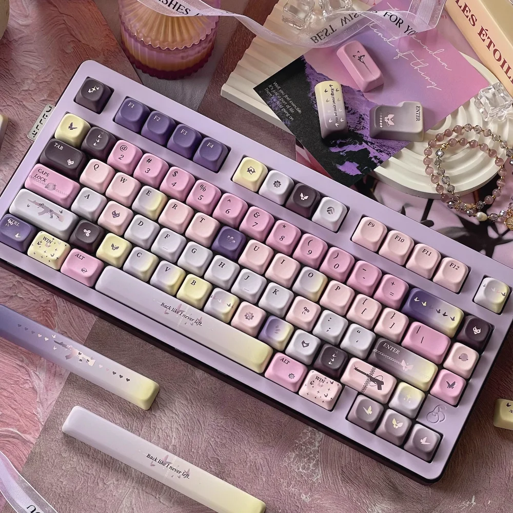 أغطية مفاتيح Mudie الارتفاع الأصلي مادة pbt ذات خمسة جوانب التسامي شخصية أصلية أغطية مفاتيح ميكانيكية مخصصة للوحة المفاتيح