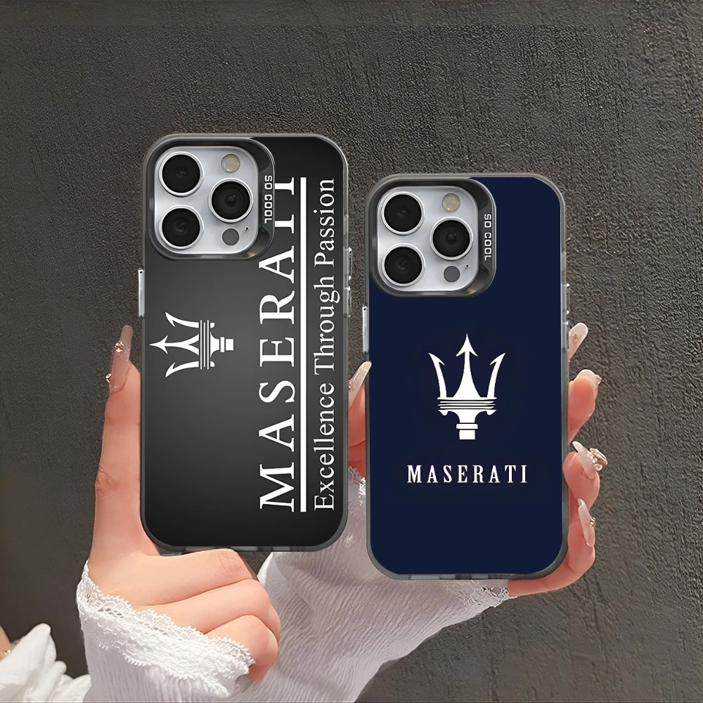 Maisto M-maseratis Sports Car Phone Case Black White Cool Phone Case For IPhone 16 15 14 13 12 Pro Max 11 2024 Fashion Couple