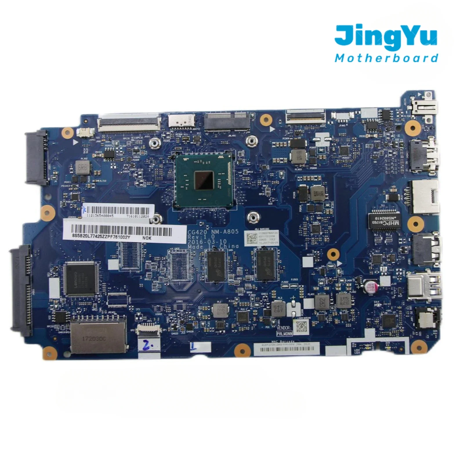 For Lenovo IdeaPad 110-14IBR Laptop Motherboard NM-A805 Mainboard with CPU N3160 RAM 2G 100% Tested Ok