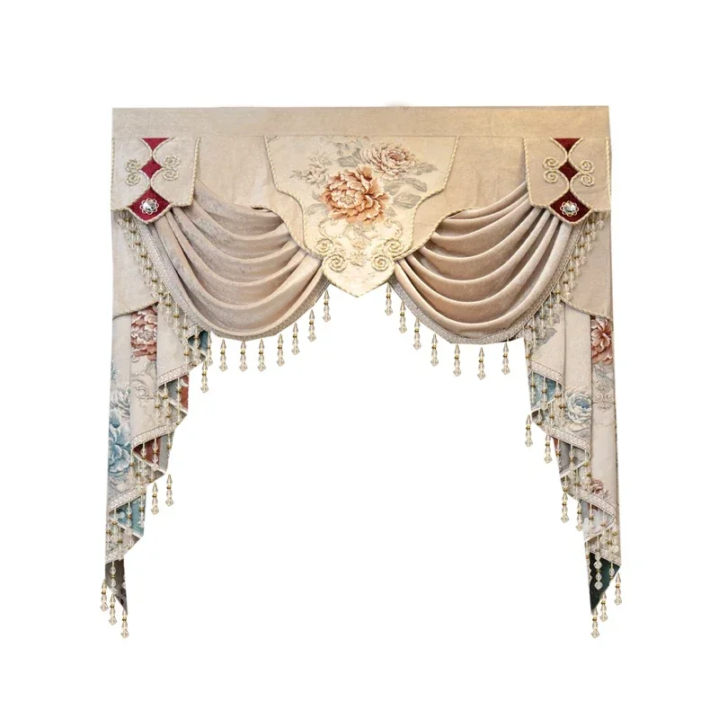 HQYQJJHYR European High Quality Valance For Living Room, Bedroom Hotel Curtain Window Top Can Be Customized Valance Size