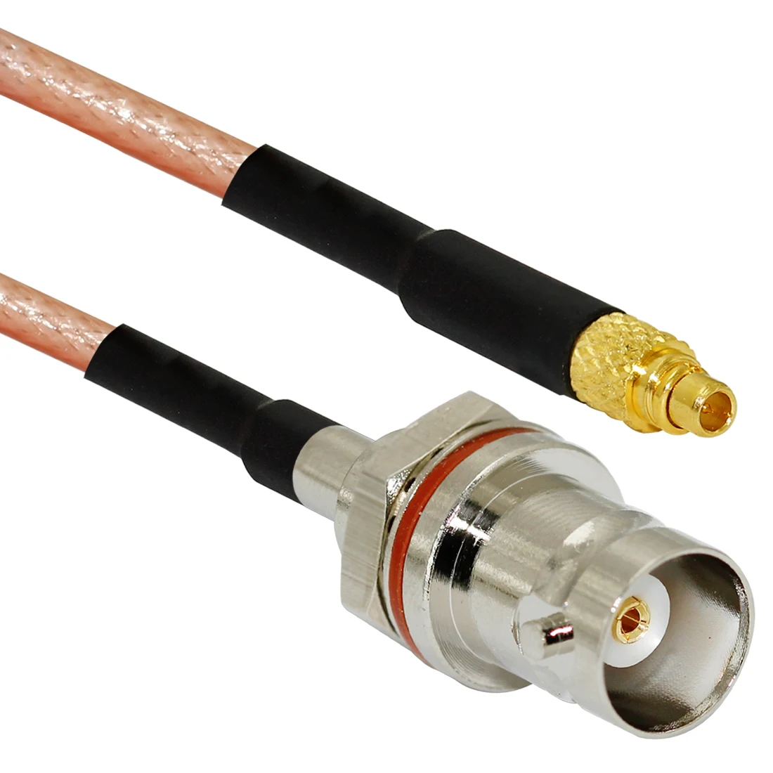 New BNC Female Jack Nut Small Panel to MMCX Male Plug Straight Connector RG316 Coaxial Cable 15CM 6