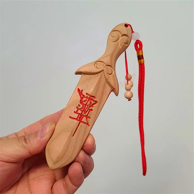 Peach Wood Sword Carving Ornaments, Myrtle, Peach Wood, Exquisite, Home Feng Shui Pendant