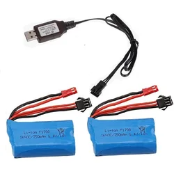 Wltoys A959-A A969-A A979-A K929-A parti di camion RC 6.4v 750mah 16500 batteria agli ioni di litio/caricabatterie USB per 750mAh 6.4v