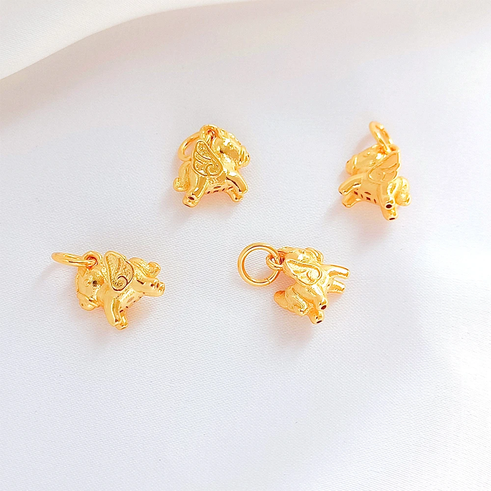 Brass Coated Gold Zircon Inlay Hollow Out Bucket Bead, Lotus Flower Partition Bead DIY Jewelry Making Accessory Materials