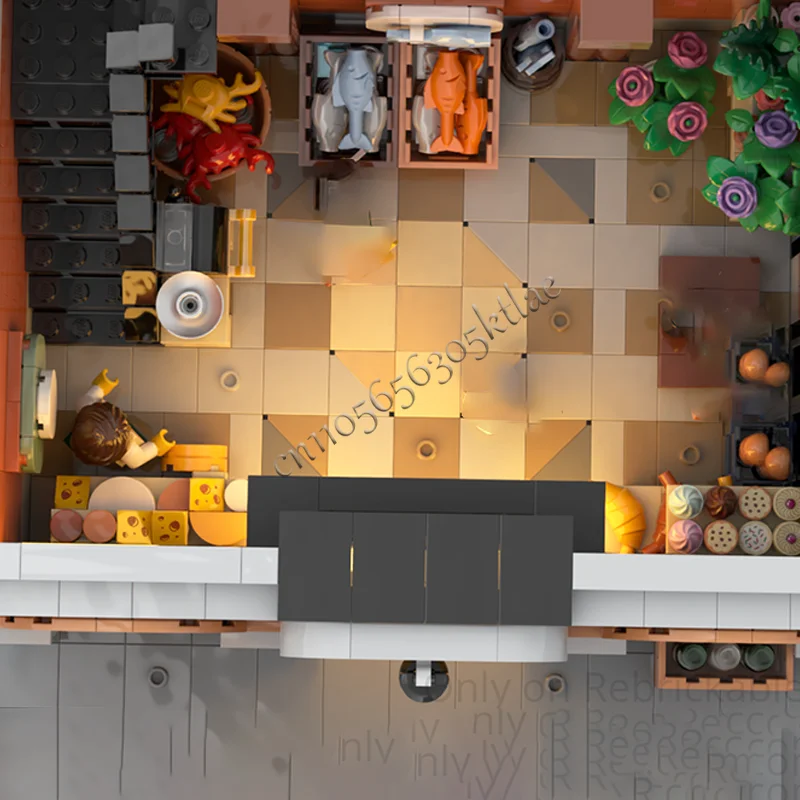 2073 parti MOC City Street Views Hall del mercato modulare Building Block Assemblaggio educativo Giocattoli per bambini Regali di compleanno popolari