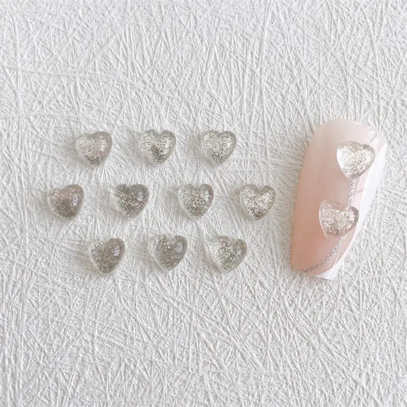 Kawaii Accessories Resin Nail Art Charms Cartoon Heart Nail Decorations Mixed Size Bulk Manicure Rhinestones Jewelry DIY