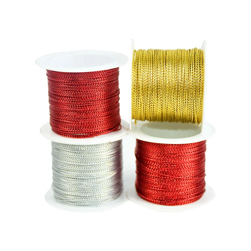 20 Meters 1mm Rope Gold Silver Red Rope Silk Thread Bracelet Tag Clothing Sewing Gift Decoration Accessories DIY